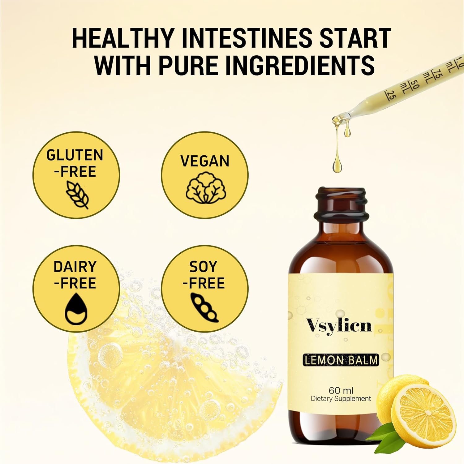 Lemon Balm Extract, 60 Servings 2 Months Supply - High Strength for Anxiety, SleepLemon Balm Extract, 60 Servings 2 Months Supply - High Strength for Anxiety, Sleep Support Supplement - Can be Used in Tea – Alcohol & Gluten Free, Non-GMO, Vegan (60 ml)