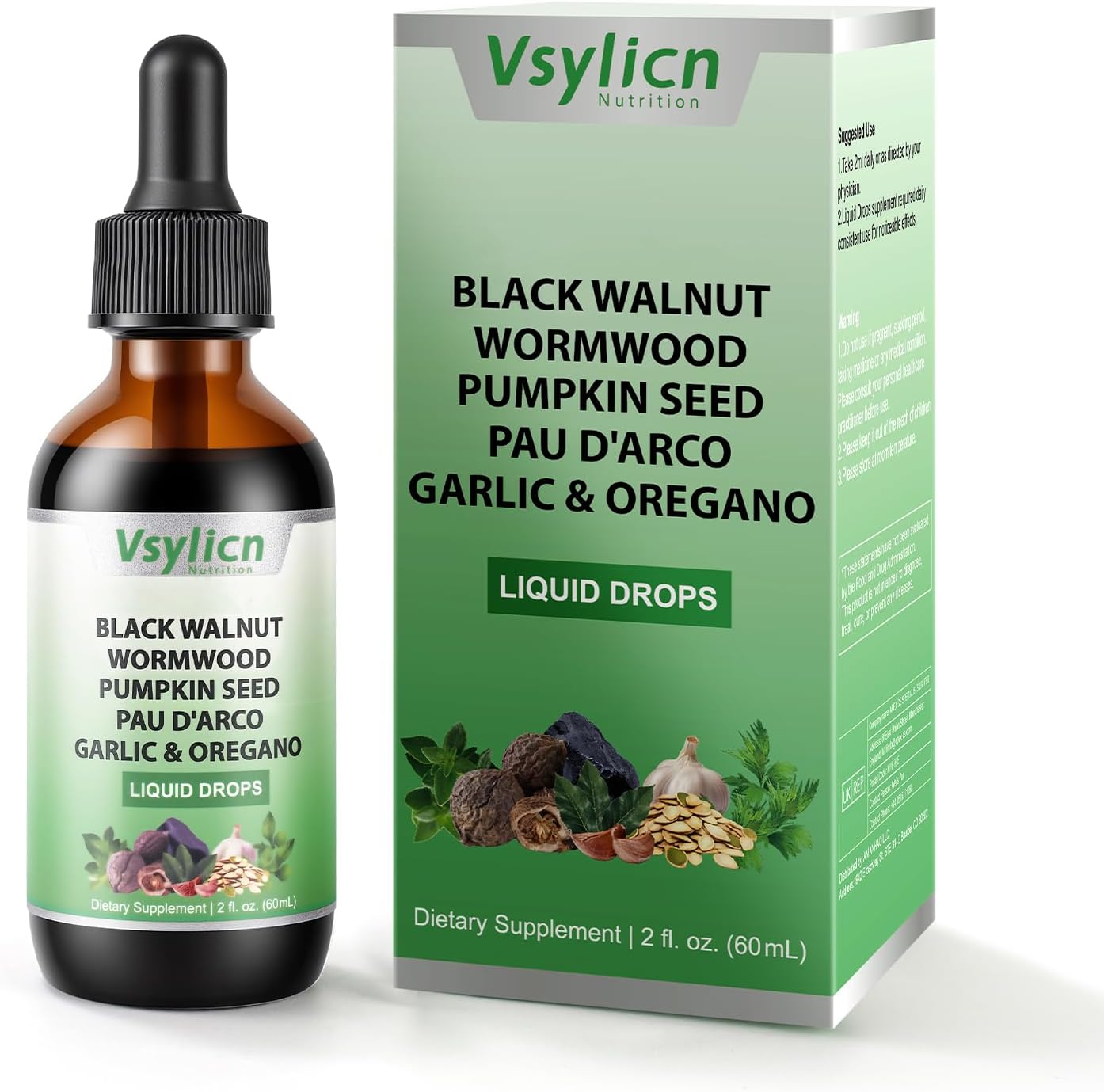 Wormwood Black Walnut Clove Drops for Parasite Cleanse & Gut Health | Support Colon Detox for Humans Health Intestinal | for Detox Cleanse and Digestive Well-Being | 60ml Vegan Drop