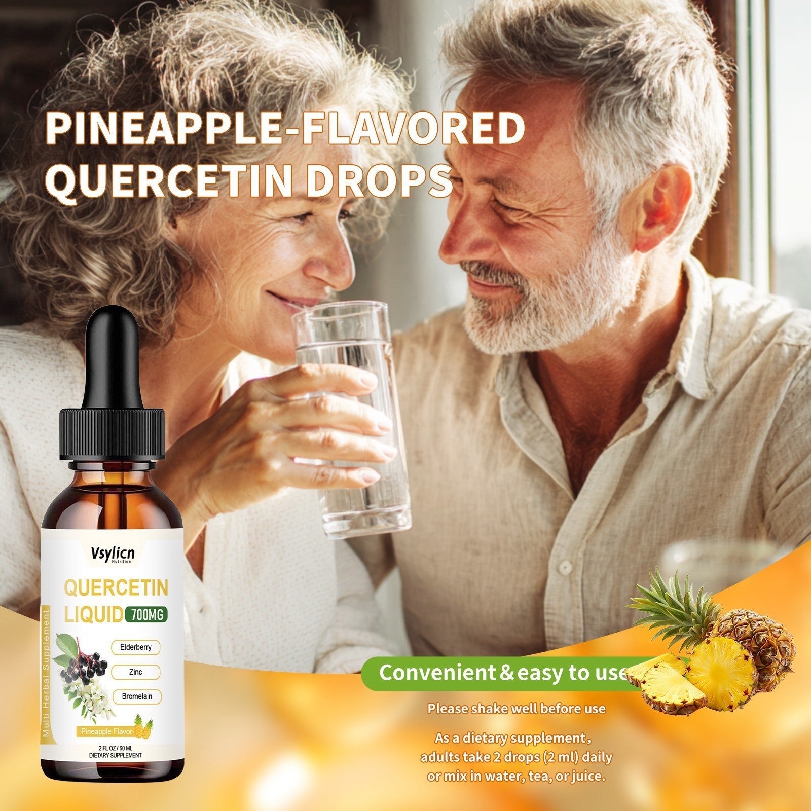 Liposomal Quercetin with Bromelain Liquid Drops 60ml Antioxidant &Immune Support