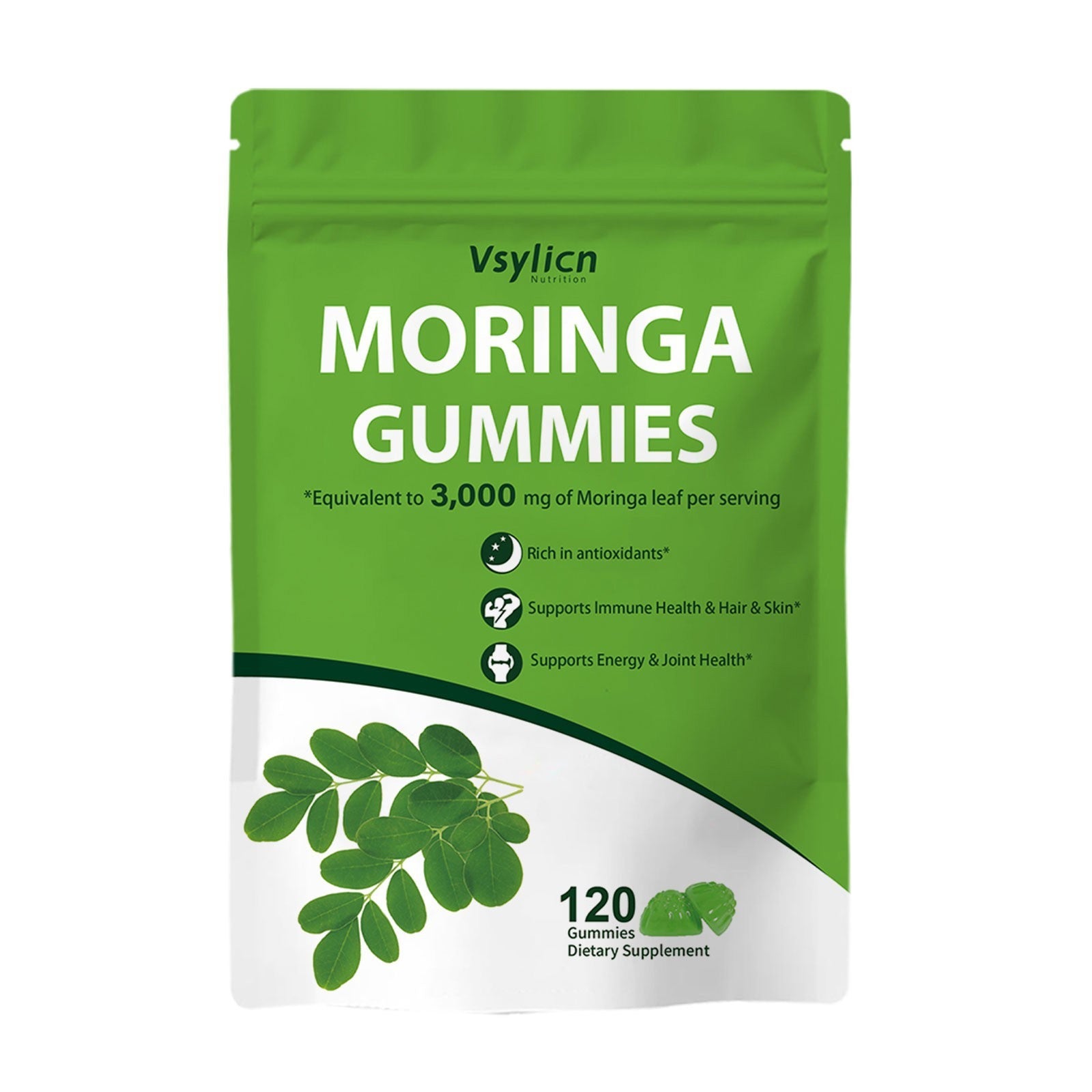 120 Moringa Gummies 3000mg,High Strength Moringa Leaf Extract,Antioxidant Supply