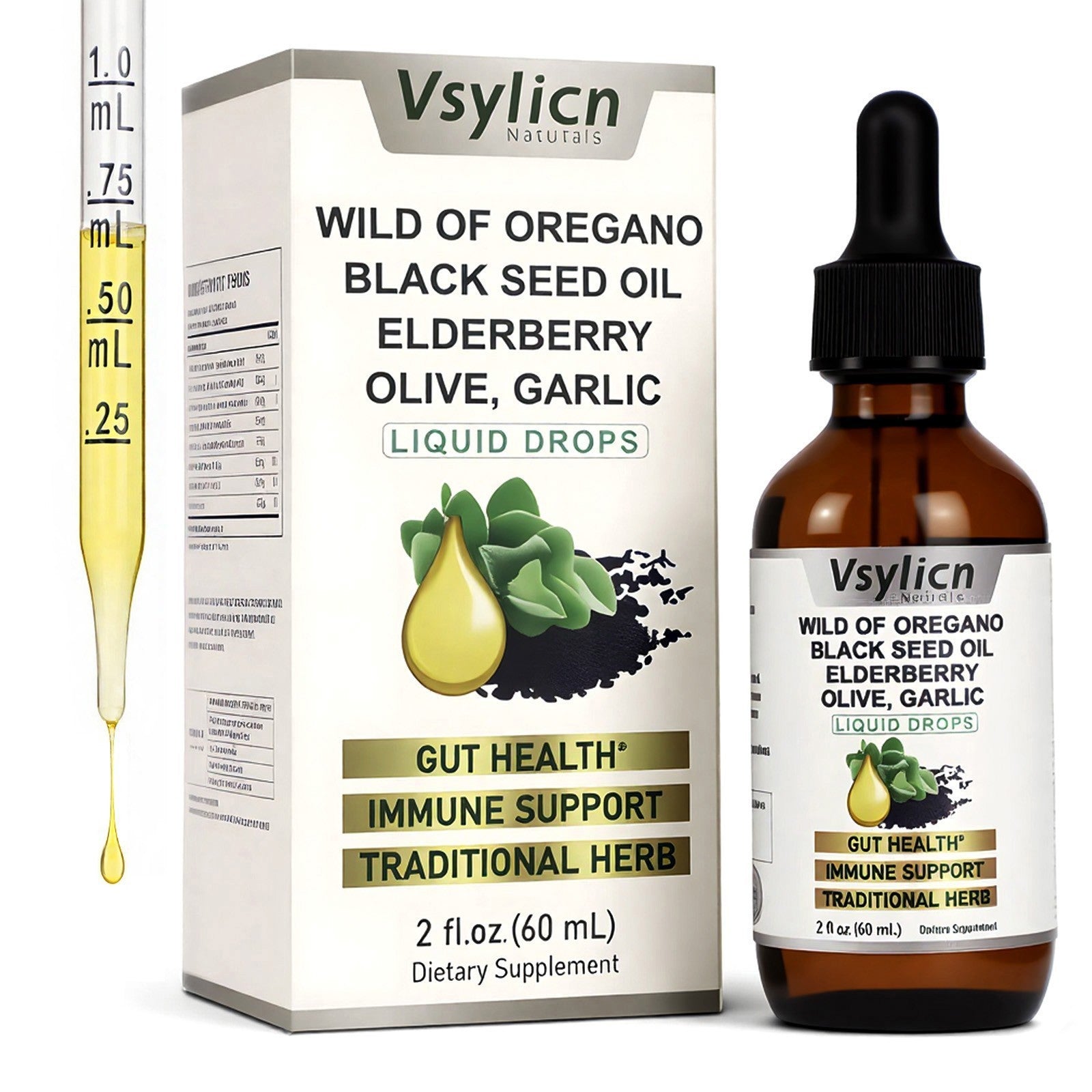 Oil of Oregano Drops 84% Carvacrol Immune Function Support Gut Health Detox Clea