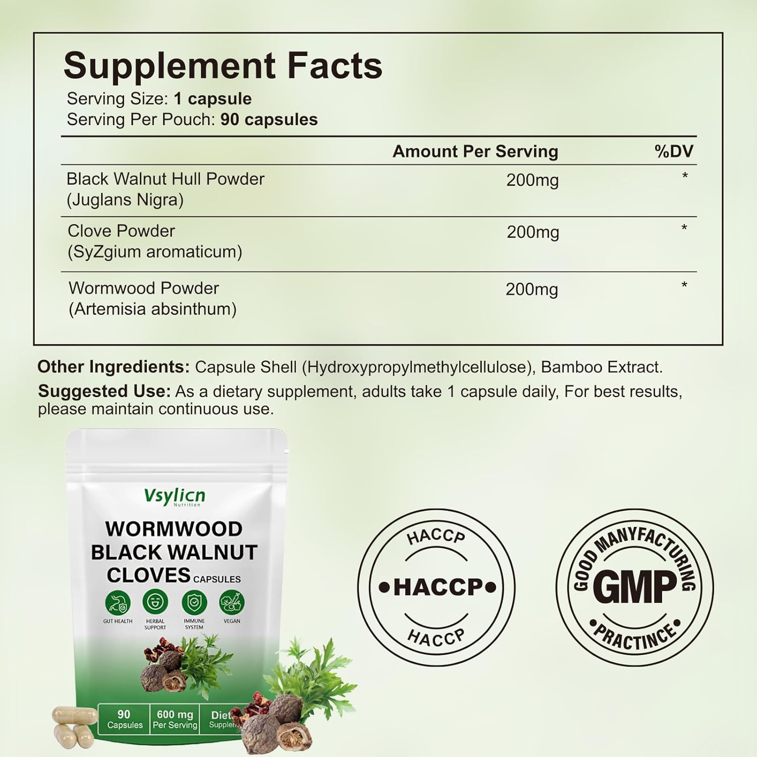 Detox Support Supplement - Wormwood Black Walnut and Clove Cleanse for Humans - 90 Capsules - High Strength Colon & Candida Cleanse - Gut Health Support - Natural Herbs Supplement