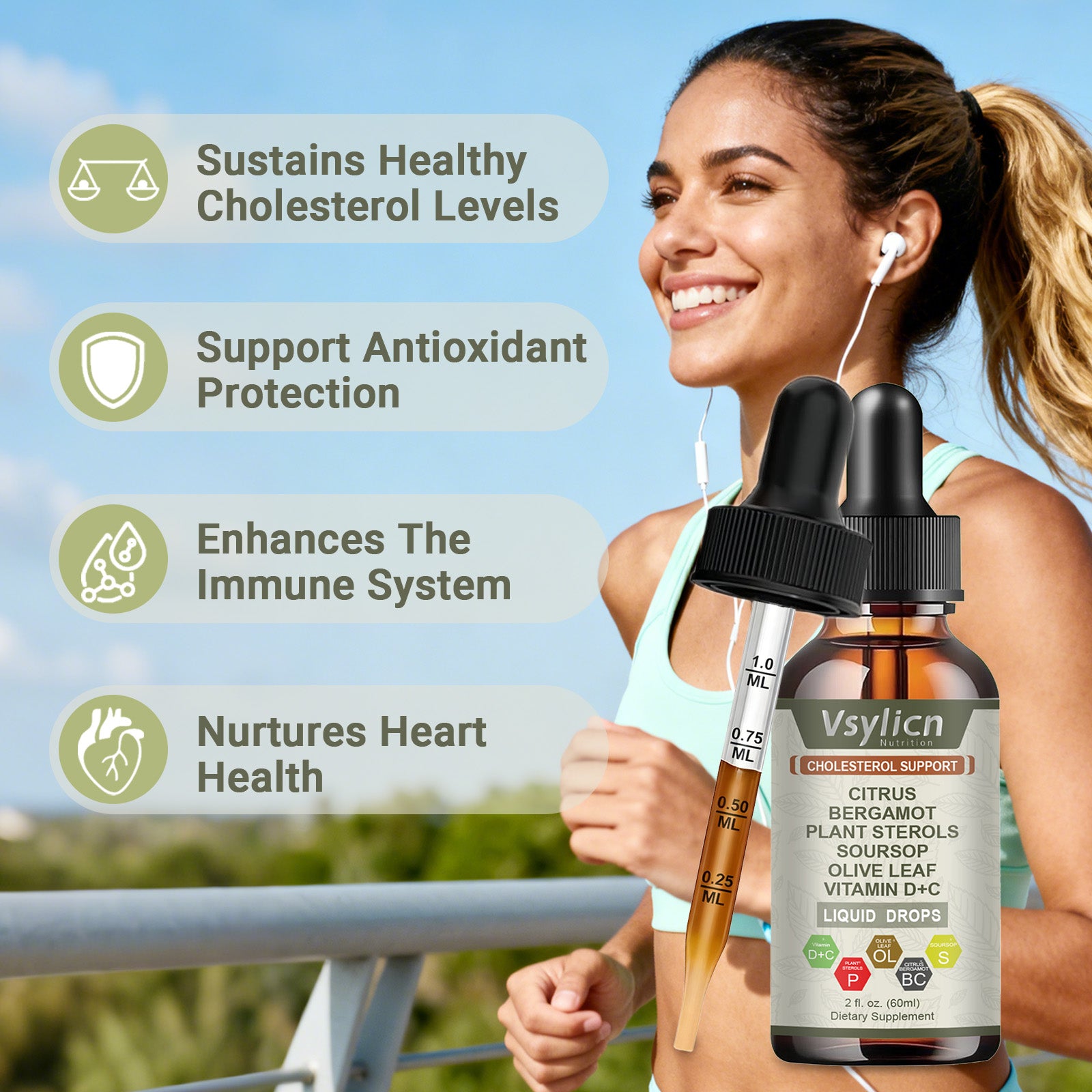 Citrus Bergamot Liquid Drops 60ml Vegan Lower Cholesterol Levels w/ Soursop