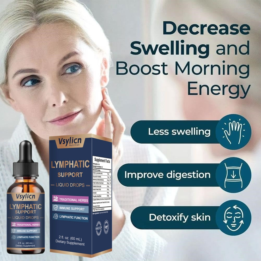 Organic Lymphatic System Supplement Drops For Reduce Swelling, Lymphatic Support
