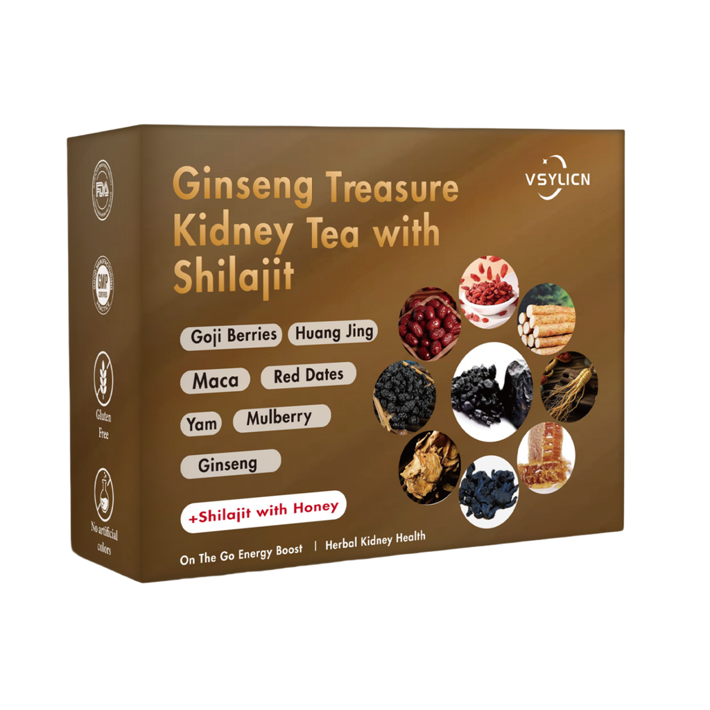 Organic Formula Ginseng Five Treasure Tea, Kidney Tea Chinese Herbal Tea for Men