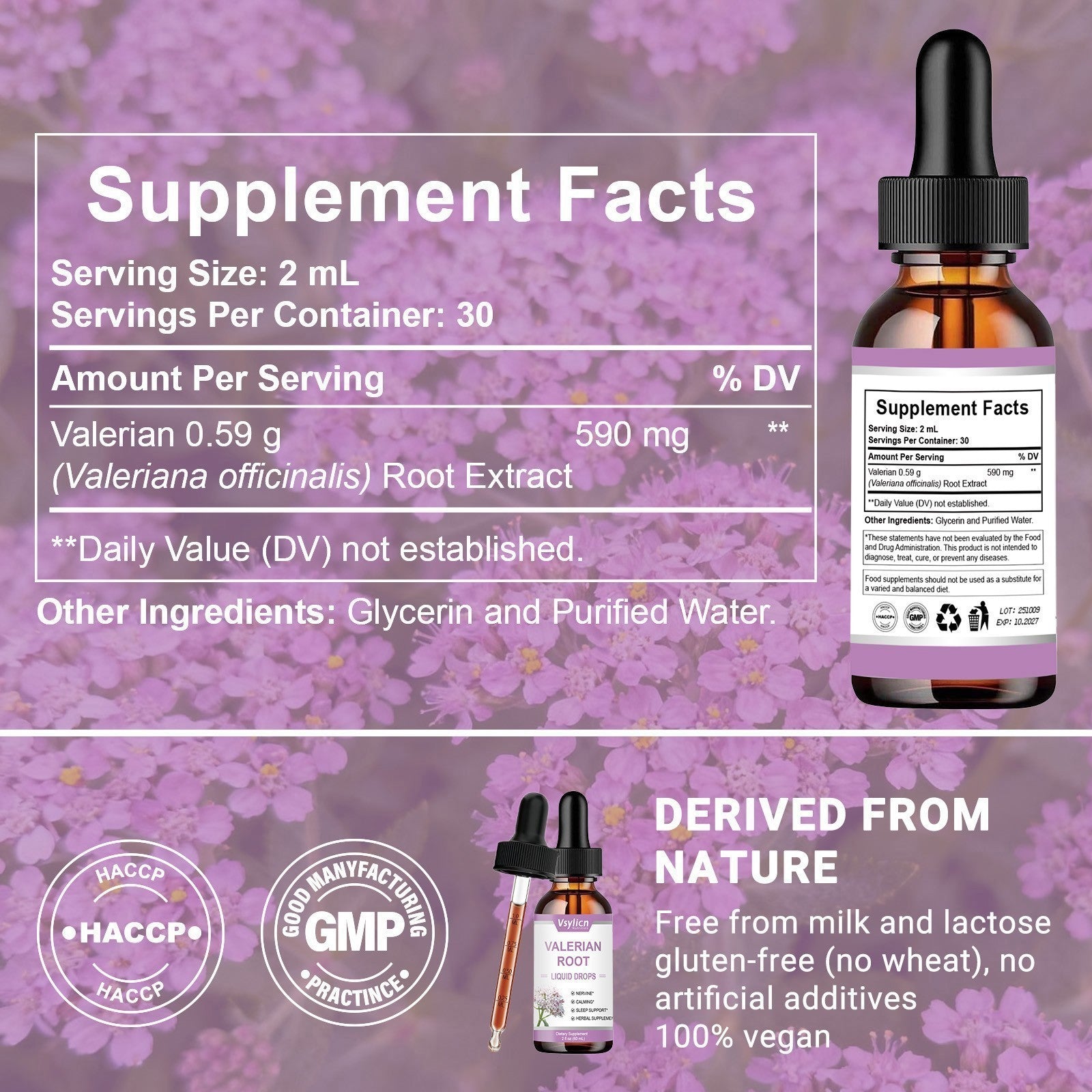 Sleep & Relaxing Liquid Drop, Calming Nighttime Sleep Support Supplement Vlerian